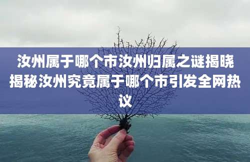 汝州属于哪个市汝州归属之谜揭晓揭秘汝州究竟属于哪个市引发全网热议