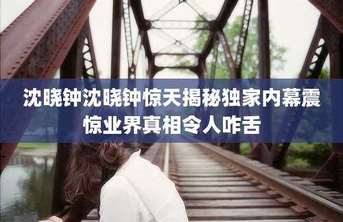 沈晓钟沈晓钟惊天揭秘独家内幕震惊业界真相令人咋舌