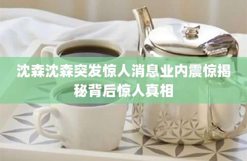 沈森沈森突发惊人消息业内震惊揭秘背后惊人真相
