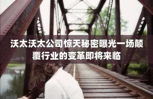 沃太沃太公司惊天秘密曝光一场颠覆行业的变革即将来临