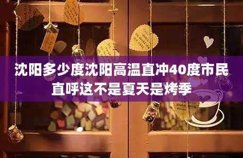 沈阳多少度沈阳高温直冲40度市民直呼这不是夏天是烤季
