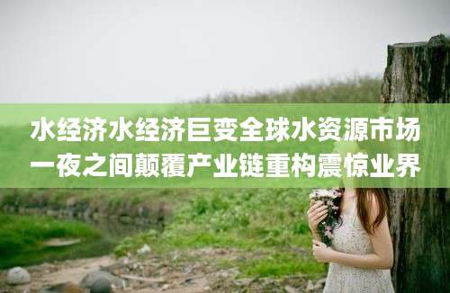 水经济水经济巨变全球水资源市场一夜之间颠覆产业链重构震惊业界