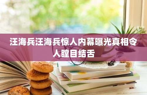 汪海兵汪海兵惊人内幕曝光真相令人瞠目结舌