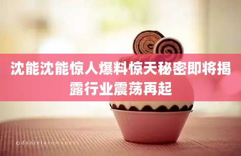沈能沈能惊人爆料惊天秘密即将揭露行业震荡再起