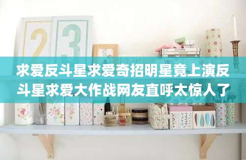 求爱反斗星求爱奇招明星竟上演反斗星求爱大作战网友直呼太惊人了