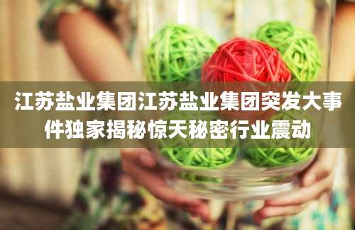 江苏盐业集团江苏盐业集团突发大事件独家揭秘惊天秘密行业震动