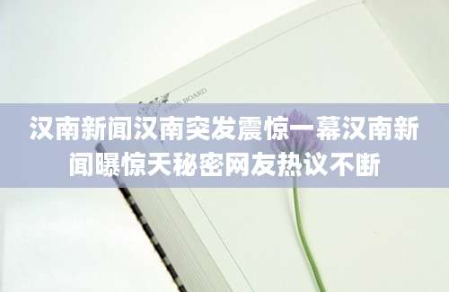 汉南新闻汉南突发震惊一幕汉南新闻曝惊天秘密网友热议不断