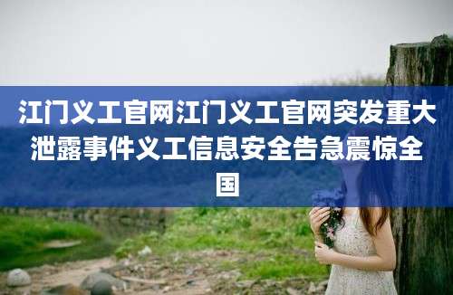 江门义工官网江门义工官网突发重大泄露事件义工信息安全告急震惊全国