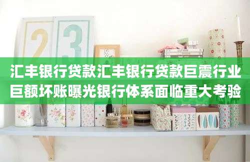 汇丰银行贷款汇丰银行贷款巨震行业巨额坏账曝光银行体系面临重大考验