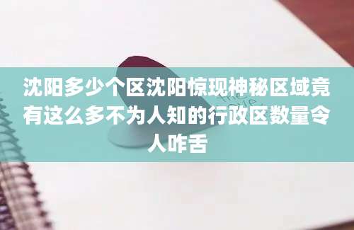 沈阳多少个区沈阳惊现神秘区域竟有这么多不为人知的行政区数量令人咋舌