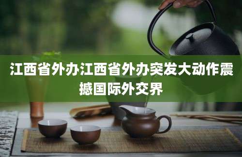 江西省外办江西省外办突发大动作震撼国际外交界