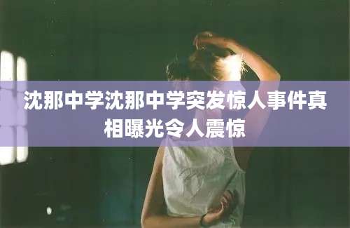 沈那中学沈那中学突发惊人事件真相曝光令人震惊