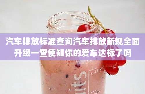 汽车排放标准查询汽车排放新规全面升级一查便知你的爱车达标了吗