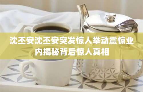 沈丕安沈丕安突发惊人举动震惊业内揭秘背后惊人真相
