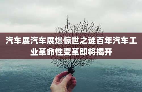 汽车展汽车展爆惊世之谜百年汽车工业革命性变革即将揭开