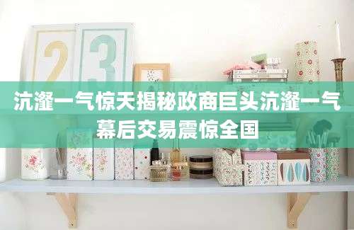 沆瀣一气惊天揭秘政商巨头沆瀣一气幕后交易震惊全国