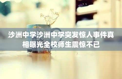 沙洲中学沙洲中学突发惊人事件真相曝光全校师生震惊不已