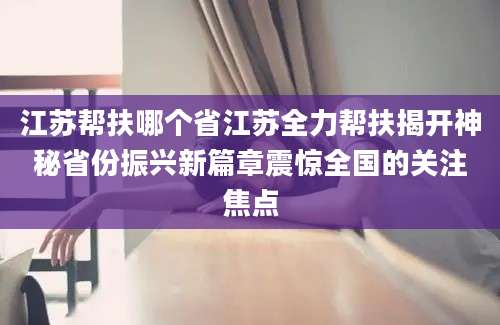 江苏帮扶哪个省江苏全力帮扶揭开神秘省份振兴新篇章震惊全国的关注焦点