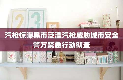 汽枪惊曝黑市泛滥汽枪威胁城市安全警方紧急行动彻查