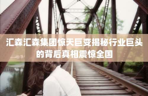 汇森汇森集团惊天巨变揭秘行业巨头的背后真相震惊全国