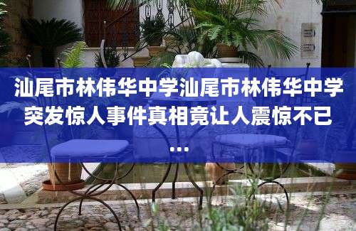 汕尾市林伟华中学汕尾市林伟华中学突发惊人事件真相竟让人震惊不已...