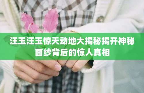 汪玉汪玉惊天动地大揭秘揭开神秘面纱背后的惊人真相