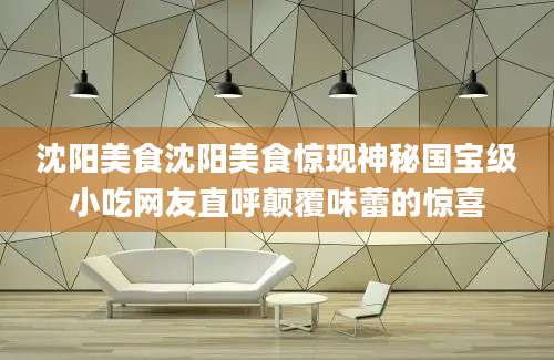 沈阳美食沈阳美食惊现神秘国宝级小吃网友直呼颠覆味蕾的惊喜