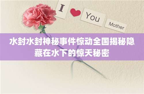 水封水封神秘事件惊动全国揭秘隐藏在水下的惊天秘密