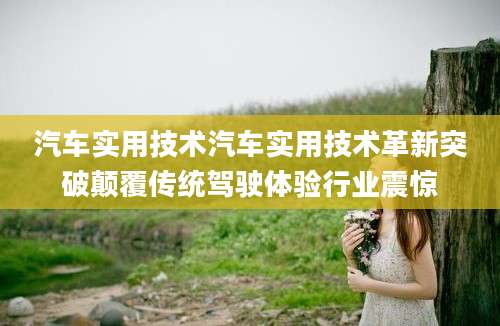 汽车实用技术汽车实用技术革新突破颠覆传统驾驶体验行业震惊