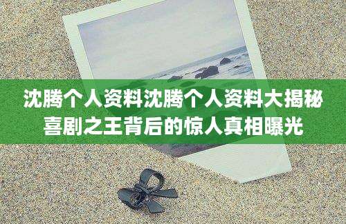 沈腾个人资料沈腾个人资料大揭秘喜剧之王背后的惊人真相曝光