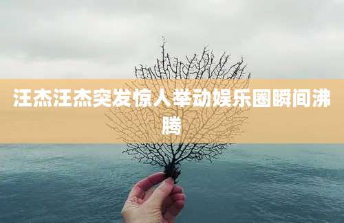 汪杰汪杰突发惊人举动娱乐圈瞬间沸腾