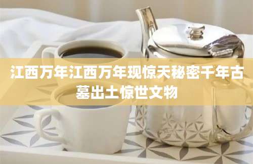 江西万年江西万年现惊天秘密千年古墓出土惊世文物