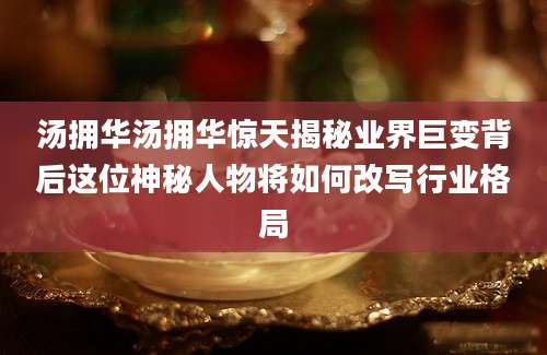 汤拥华汤拥华惊天揭秘业界巨变背后这位神秘人物将如何改写行业格局