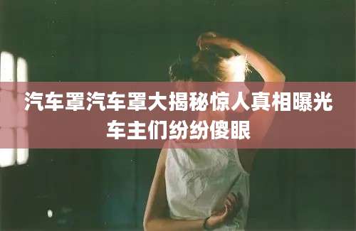 汽车罩汽车罩大揭秘惊人真相曝光车主们纷纷傻眼