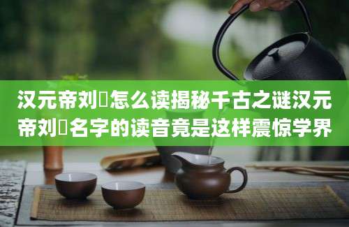 汉元帝刘奭怎么读揭秘千古之谜汉元帝刘奭名字的读音竟是这样震惊学界