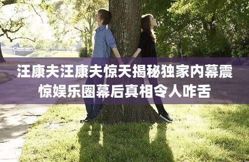汪康夫汪康夫惊天揭秘独家内幕震惊娱乐圈幕后真相令人咋舌
