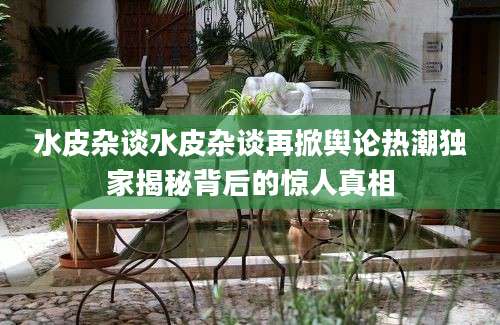 水皮杂谈水皮杂谈再掀舆论热潮独家揭秘背后的惊人真相