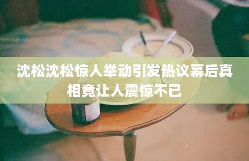 沈松沈松惊人举动引发热议幕后真相竟让人震惊不已