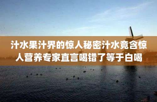 汁水果汁界的惊人秘密汁水竟含惊人营养专家直言喝错了等于白喝