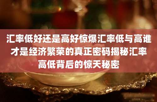 汇率低好还是高好惊爆汇率低与高谁才是经济繁荣的真正密码揭秘汇率高低背后的惊天秘密