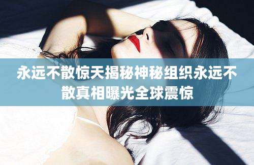 永远不散惊天揭秘神秘组织永远不散真相曝光全球震惊