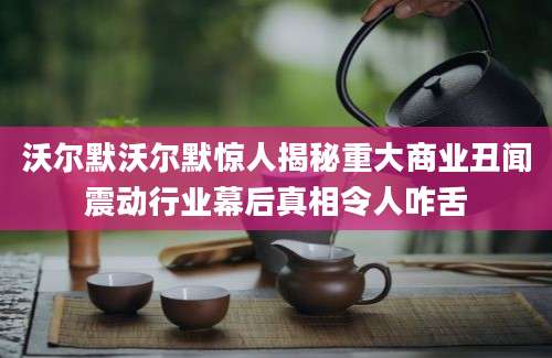 沃尔默沃尔默惊人揭秘重大商业丑闻震动行业幕后真相令人咋舌