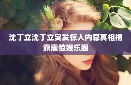 沈丁立沈丁立突发惊人内幕真相揭露震惊娱乐圈