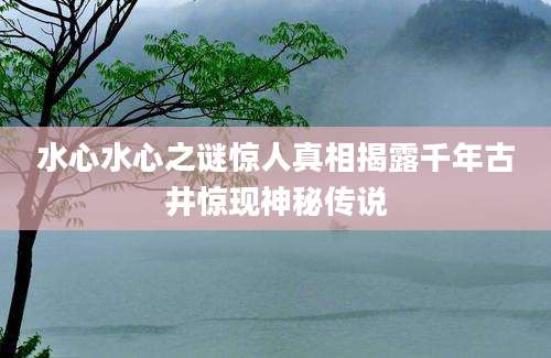 水心水心之谜惊人真相揭露千年古井惊现神秘传说