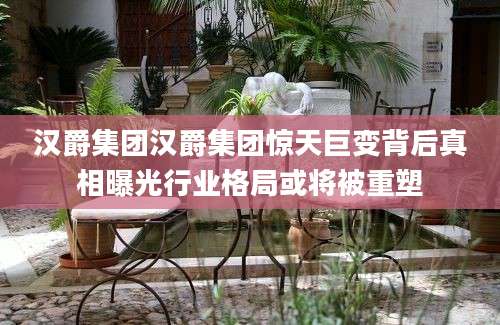 汉爵集团汉爵集团惊天巨变背后真相曝光行业格局或将被重塑