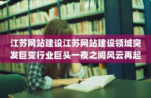 江苏网站建设江苏网站建设领域突发巨变行业巨头一夜之间风云再起