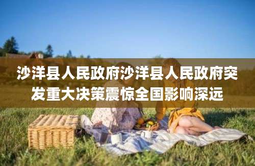 沙洋县人民政府沙洋县人民政府突发重大决策震惊全国影响深远