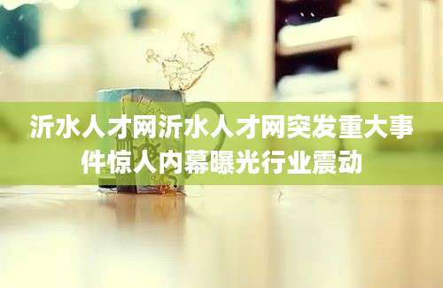 沂水人才网沂水人才网突发重大事件惊人内幕曝光行业震动